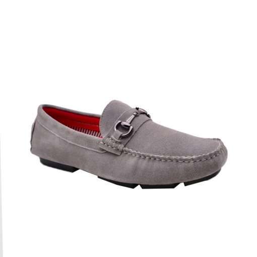 Grey Suede Loafers